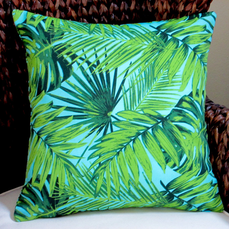 Artisan Pillows Tropical Fronds Modern Coastal Beach Hawaiian Indoor